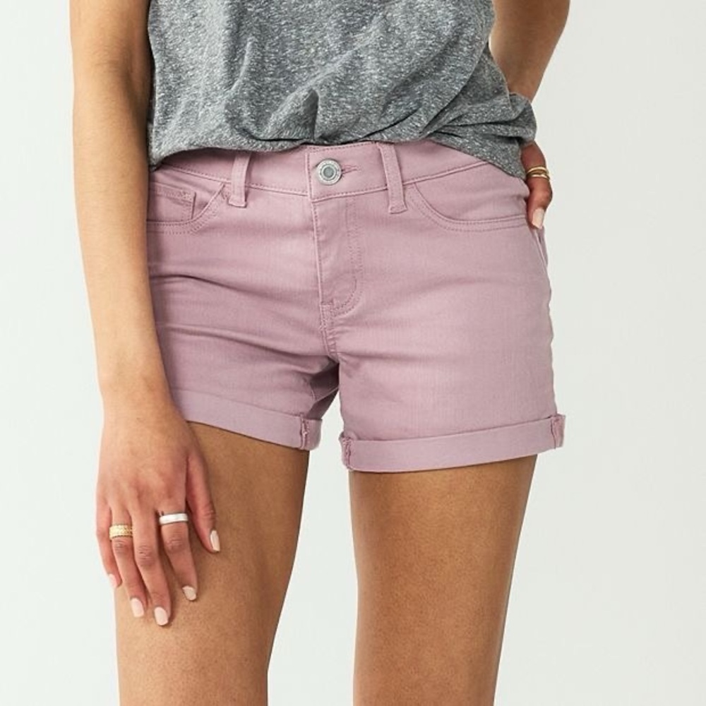 Rusty Purple Low Rise Midi Jean Shorts 4 Inch Inseam